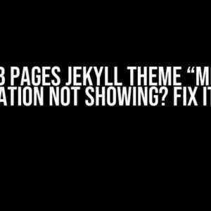 Github Pages Jekyll Theme “Minima” Navigation Not Showing? Fix It Now!