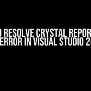 How to Resolve Crystal Report Temp File Error in Visual Studio 2019?