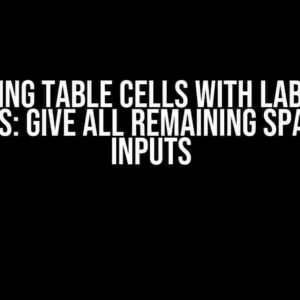 Mastering Table Cells with Labels and Inputs: Give All Remaining Space to Inputs