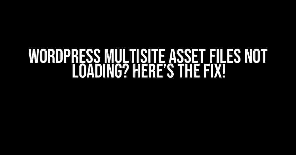 WordPress Multisite Asset Files Not Loading? Here’s the Fix!